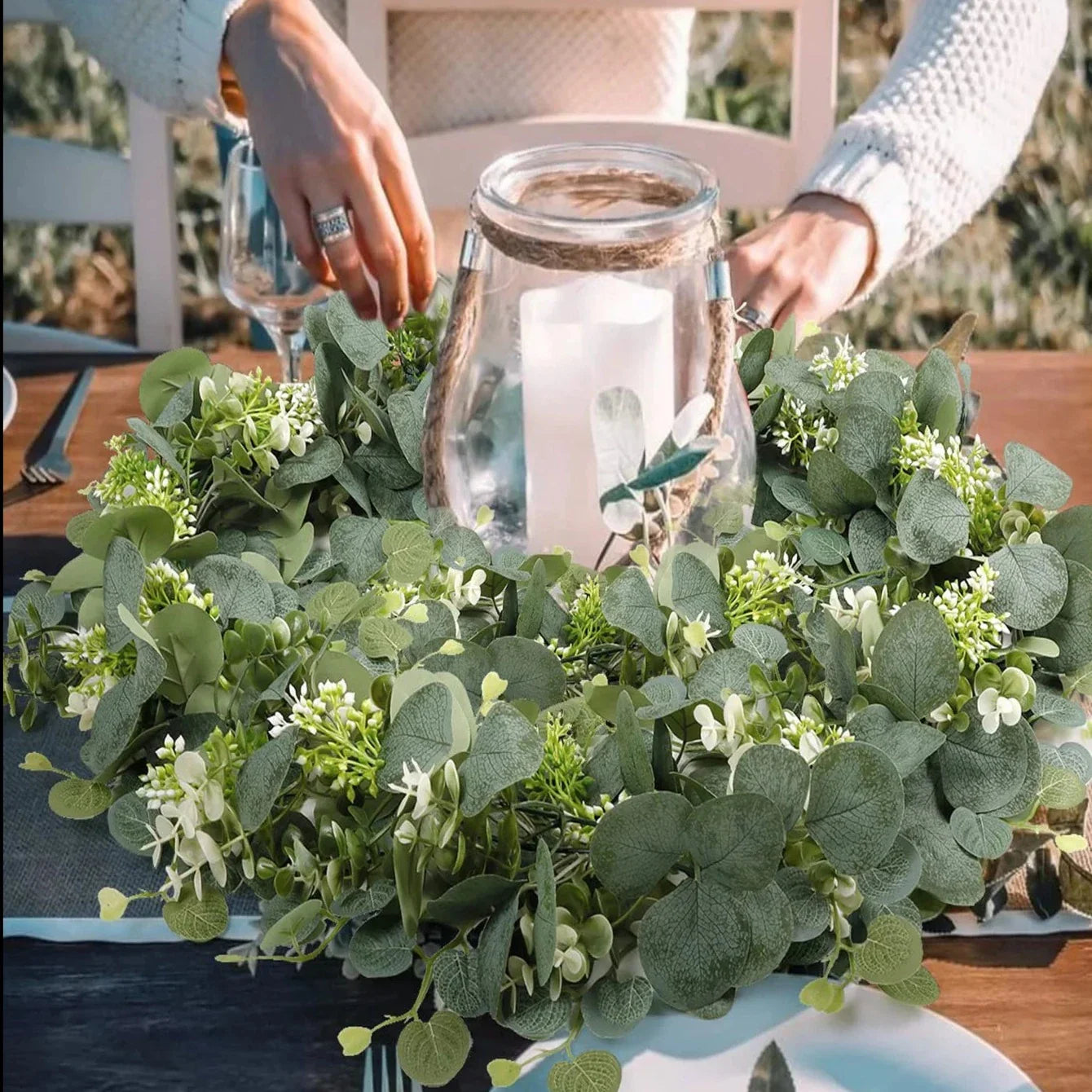 Guirlande D’Eucalyptus Artificielle 2 Pièces Pour Une Décoration Naturelle Et Élégante Artificial plant Electro Paris