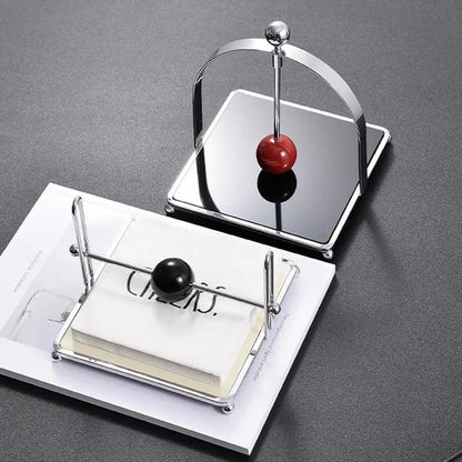Porte-Serviettes Avec Boule En Bois Et Acier Inoxydable Pour Cuisine Et Table Élégante Napkin Holder Electro Paris