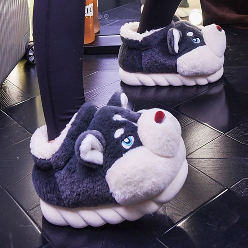 Chaussons Husky Câlins – Adorables Chaussons D’intérieur Chauds Pour Un Confort À La Maison Slippers Electro Paris