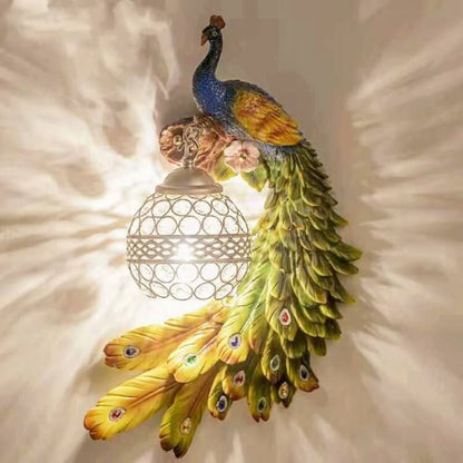 Applique Murale Paon Élégant – Lampe Murale Cristal Lumière en Résine Sculptée Wall Lights Electro Paris