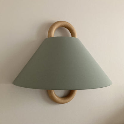 Applique Murale Moderne En Bois Massif Plissé Avec Abat-Jour En Tissu Élégant Wall Lights Electro Paris Blue clair Plug-in 220V-240V For UK/AU