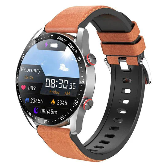 Montre Intelligente Connectée Multifonctionnelle Avec Suivi De Santé Et Appels Bluetooth Smartwatch Classic Electro Paris Orange