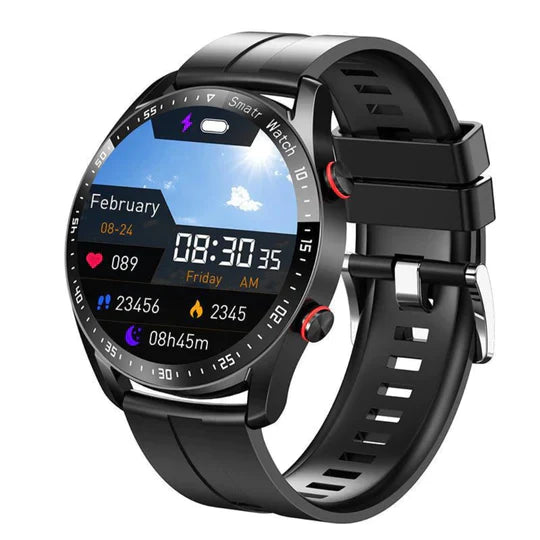 Montre Intelligente Connectée Multifonctionnelle Avec Suivi De Santé Et Appels Bluetooth Smartwatch Classic Electro Paris Tout noir
