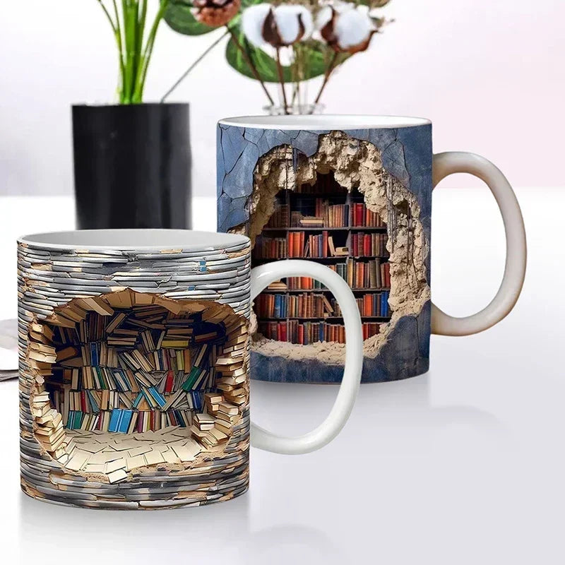 Mug 3D SheremArt Inspiré Bibliothèque Avec Design Livre Pour Amoureux De Lecture Mug Electro Paris