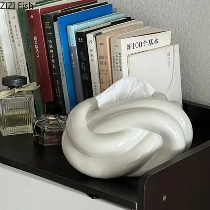 Boîte À Mouchoirs En Céramique Avec Nœud Design Pour Décoration Moderne Et Élégante Tissue Holders Electro Paris