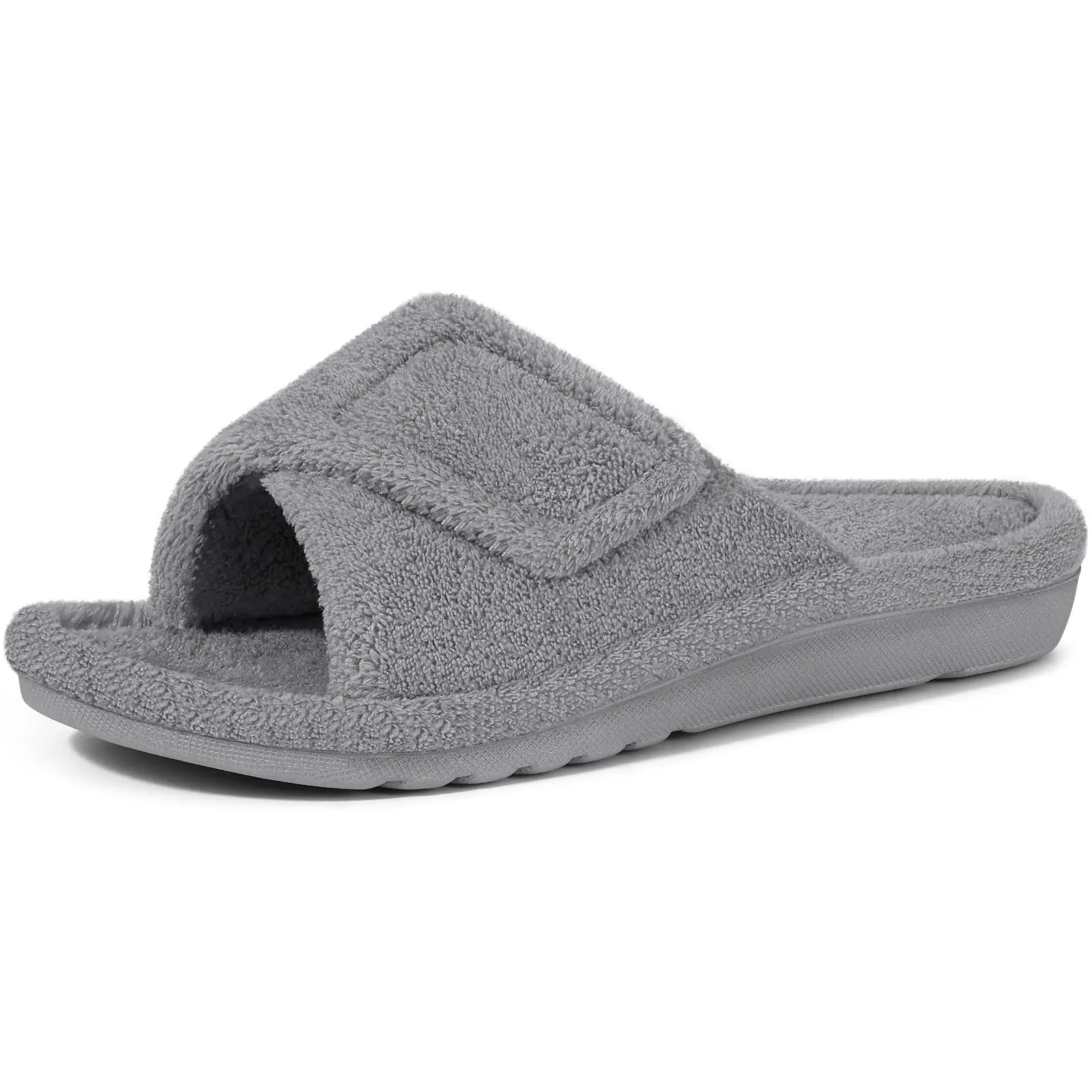 Chaussons Orthopédiques pour Femmes – Velcro Ajustable & Semelle Douce et Amortissante Slippers Electro Paris Gris 37