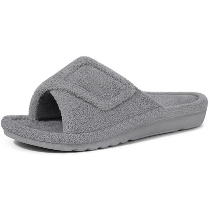 Chaussons Orthopédiques pour Femmes – Velcro Ajustable & Semelle Douce et Amortissante Slippers Electro Paris Gris 37