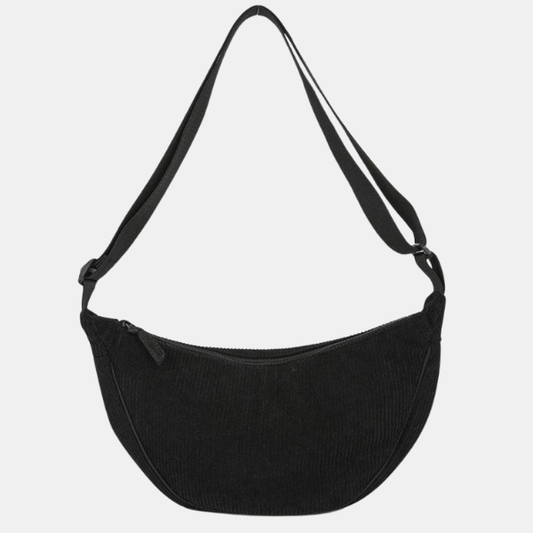 Sac Bandoulière – Velours Côtelé Élégant Electro Paris Noir