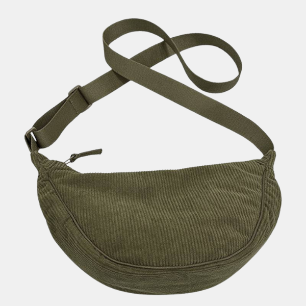 Sac Bandoulière – Velours Côtelé Élégant Electro Paris Vert Armée