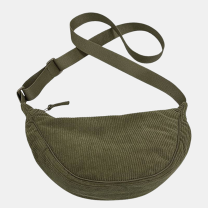 Sac Bandoulière – Velours Côtelé Élégant Electro Paris Vert Armée