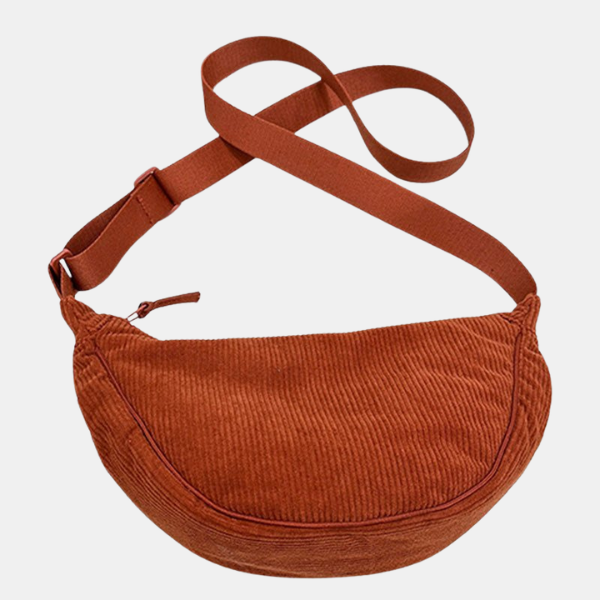 Sac Bandoulière – Velours Côtelé Élégant Electro Paris Orange Rouillé