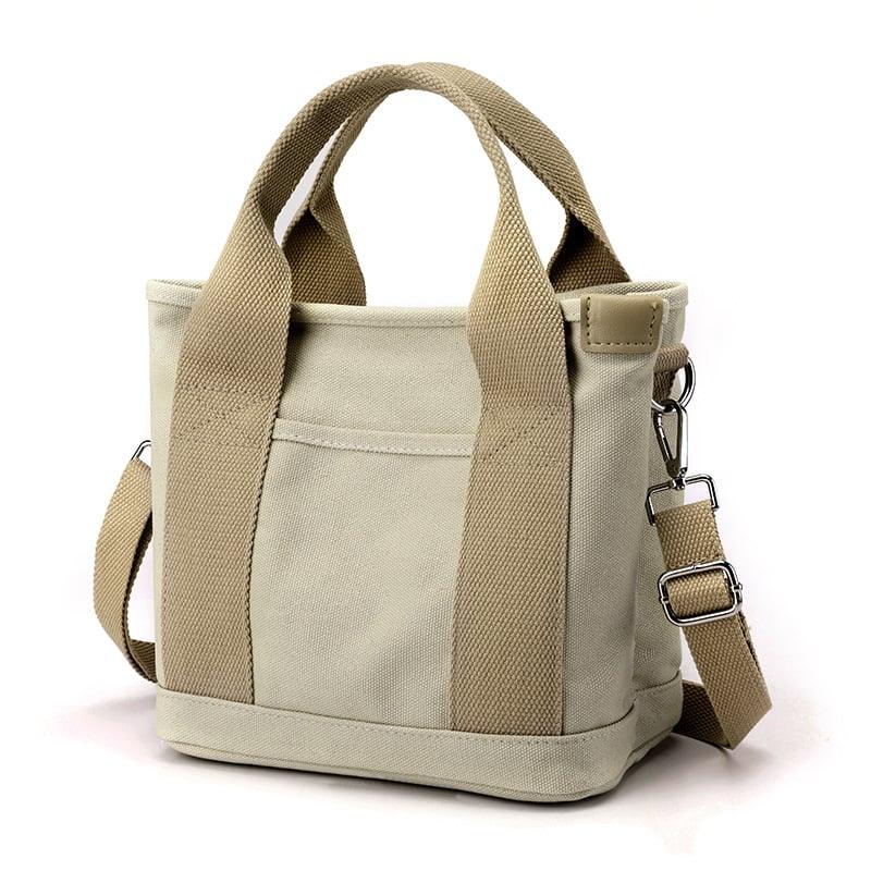 Grand Sac en Toile pour Femme – Cabas d'Épaule Multi-Poches pour le Travail et le Voyage Sacs à main Electro Paris Beige