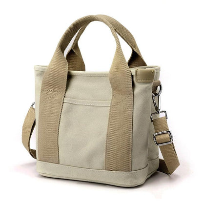 Grand Sac en Toile pour Femme – Cabas d'Épaule Multi-Poches pour le Travail et le Voyage Sacs à main Electro Paris Beige