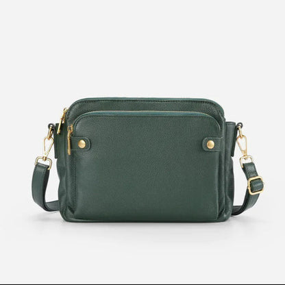 Sacoche d'Épaule Antivol Fine pour Femmes – Sac à Bandoulière Multi-poches pour Voyage Sacs à main Electro Paris Vert