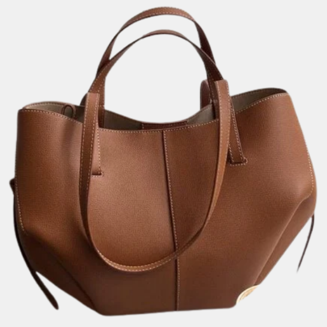 Sac Fourre-Tout Cuir Vintage – Sac Élégant et Spacieux Pour Femmes Sacs à main Electro Paris Marron Moyen