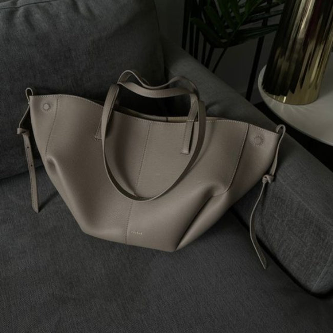 Sac Fourre-Tout Cuir Vintage – Sac Élégant et Spacieux Pour Femmes Sacs à main Electro Paris Gris Moyen