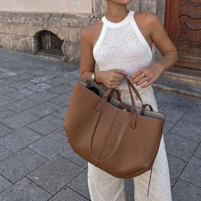 Sac Fourre-Tout Cuir Vintage – Sac Élégant et Spacieux Pour Femmes Sacs à main Electro Paris