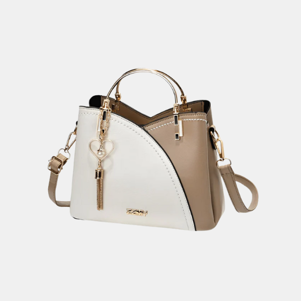 Sac à Main Multifonction en Cuir pour Femme – Sac d'Épaule Moderne et Élégant Sacs à main Electro Paris Blanc/marron