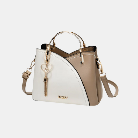 Sac à Main Multifonction en Cuir pour Femme – Sac d'Épaule Moderne et Élégant Sacs à main Electro Paris Blanc/marron