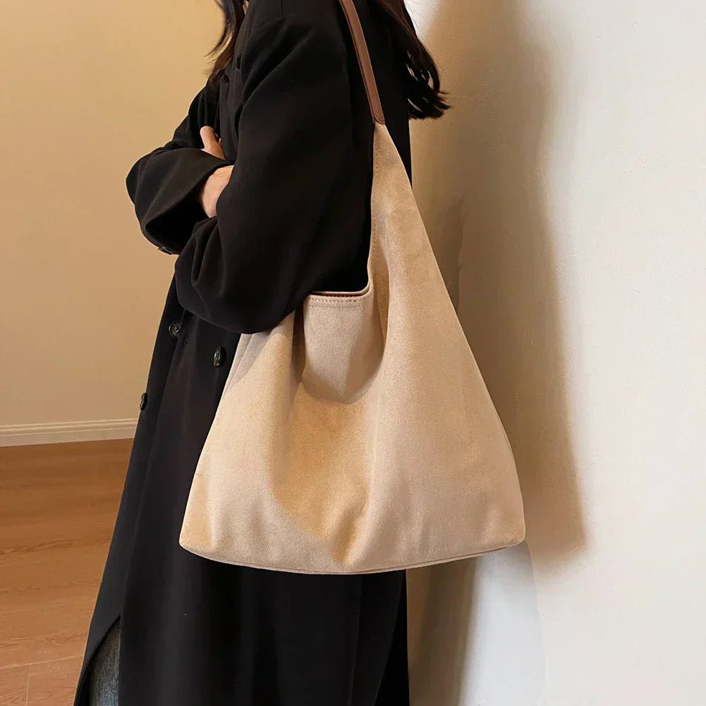 Sac Tote en Daim pour Femmes – Élégant, Spacieux et Confortable avec Bretelles Rembourrées, Idéal pour l'Automne Sacs à main Electro Paris