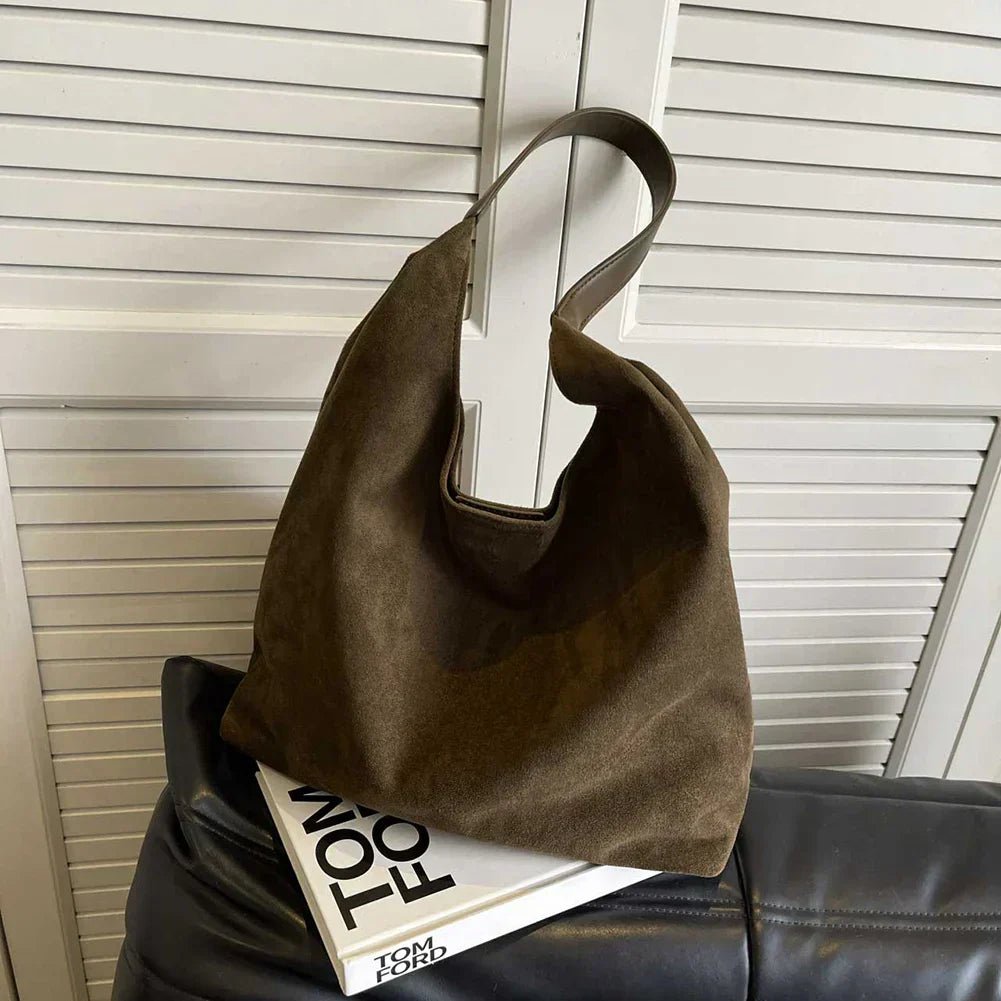 Sac Tote en Daim pour Femmes – Élégant, Spacieux et Confortable avec Bretelles Rembourrées, Idéal pour l'Automne Sacs à main Electro Paris Vert