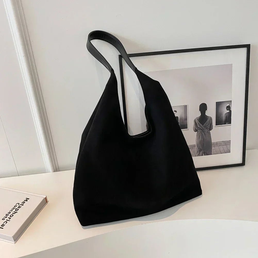 Sac Tote en Daim pour Femmes – Élégant, Spacieux et Confortable avec Bretelles Rembourrées, Idéal pour l'Automne Sacs à main Electro Paris Noir