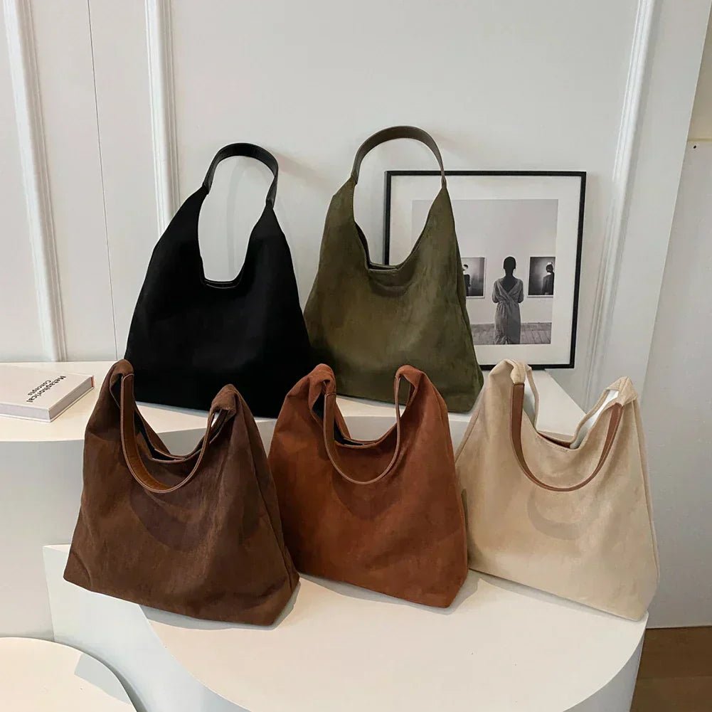 Sac Tote en Daim pour Femmes – Élégant, Spacieux et Confortable avec Bretelles Rembourrées, Idéal pour l'Automne Sacs à main Electro Paris