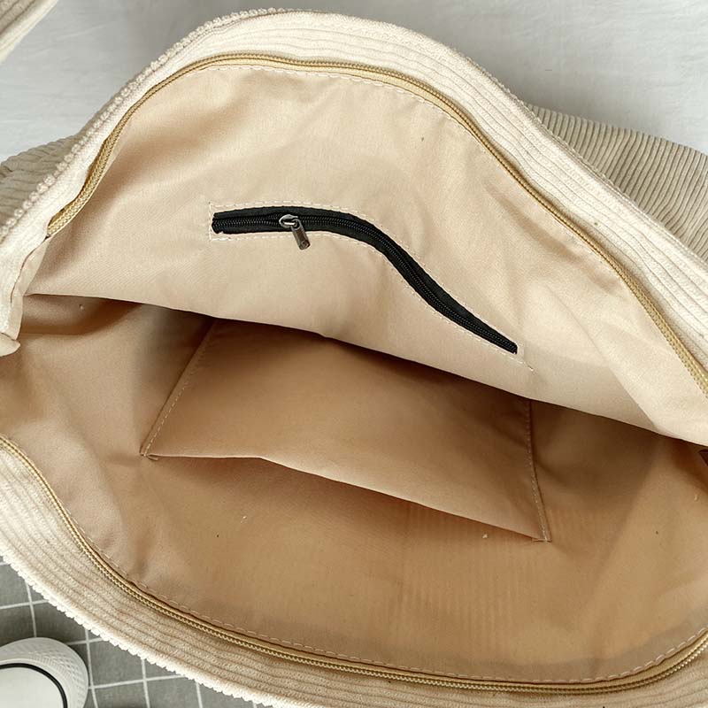 Sac Bandoulière Vintage en Velours Côtelé – Sac d'Épaule en Toile pour l'École et le Travail Sacs à main Electro Paris