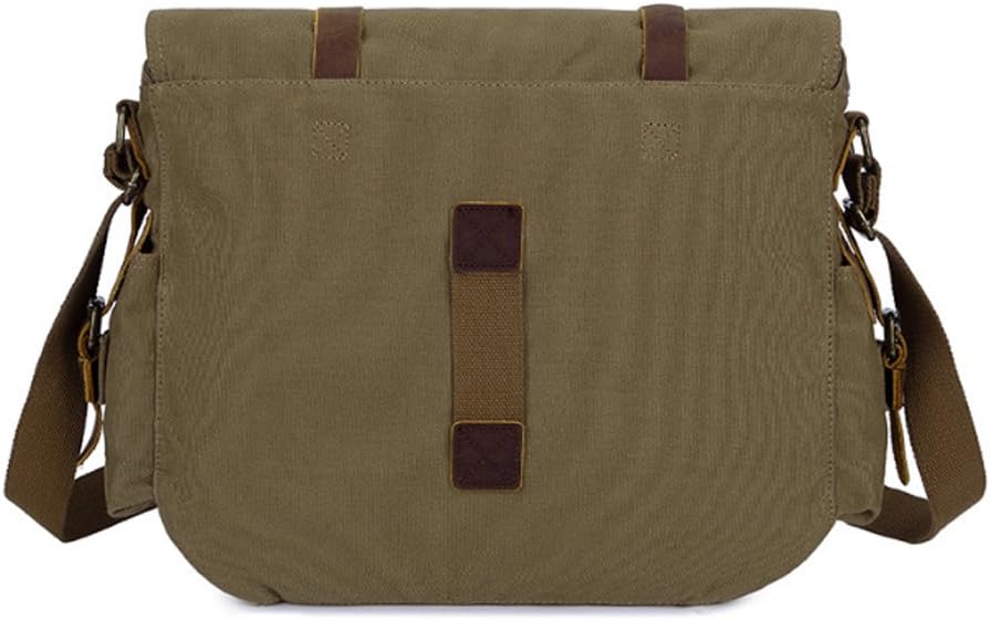 Sac Bandoulière Vintage en Toile pour Homme – Sacoche d'Épaule Militaire pour Ordinateur 17 Pouces Sacs à dos Electro Paris
