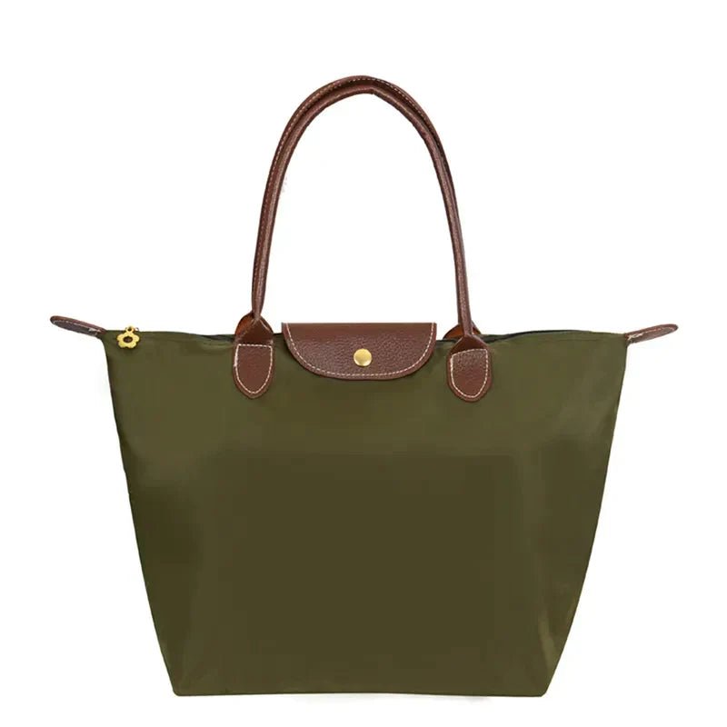 Sac à Main Pliable Imperméable – Sac Élégant et Compact Pour Femme au Quotidien Sacs à main Electro Paris Vert olive S(30x23x12cm)