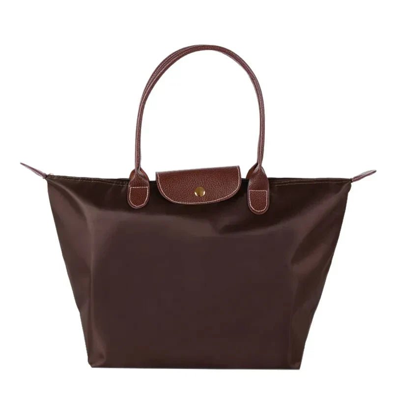 Sac à Main Pliable Imperméable – Sac Élégant et Compact Pour Femme au Quotidien Sacs à main Electro Paris Café S(30x23x12cm)