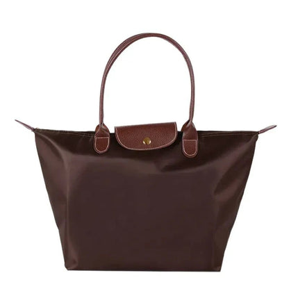 Sac à Main Pliable Imperméable – Sac Élégant et Compact Pour Femme au Quotidien Sacs à main Electro Paris Café S(30x23x12cm)