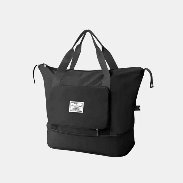 Sac de Voyage Pliable Grande Capacité – Sac de Week-end Extensible avec Sangle pour Valise Bagages et accessoires de voyage Electro Paris Noir (Presque épuisé)