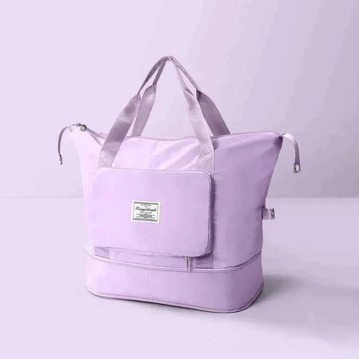 Sac de Voyage Pliable Grande Capacité – Sac de Week-end Extensible avec Sangle pour Valise Bagages et accessoires de voyage Electro Paris Violet