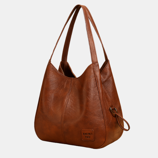 Sac à Main en Cuir – Style Vintage Élégant Vintage Leather Women's Handbag Electro Paris Marron
