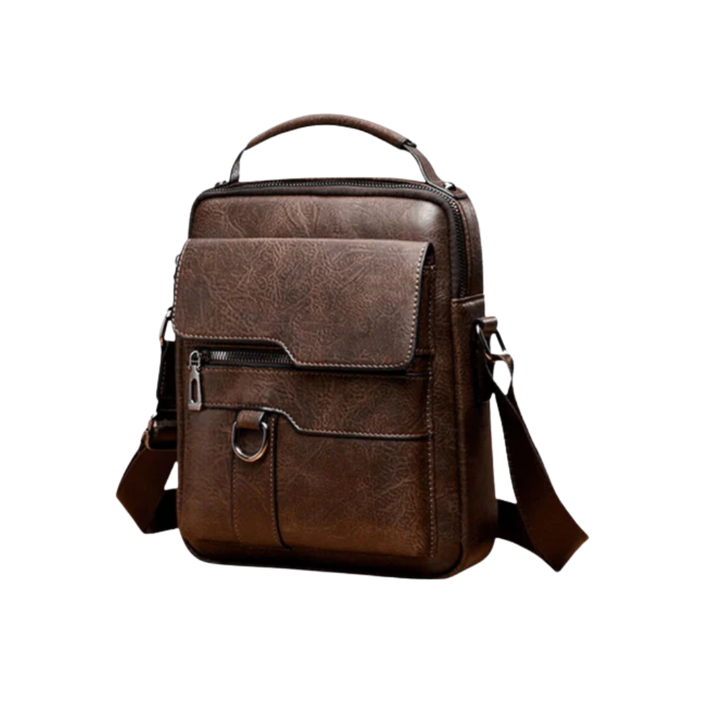 Sac d'Épaule Moderne en Cuir pour Femme – Sac à Bandoulière Élégant pour le Travail Sacs à main Electro Paris Marron foncé