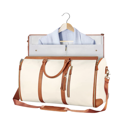 Sac de Voyage 2-en-1 pour Costume – Housse à Vêtements Convertible en Sac Duffel Bagages et accessoires de voyage Electro Paris Beige