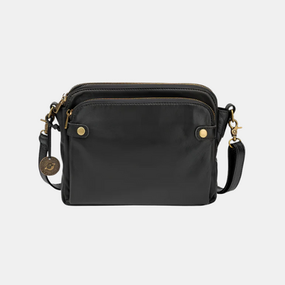 Sacoche d'Épaule Antivol Fine pour Femmes – Sac à Bandoulière Multi-poches pour Voyage Sacs à main Electro Paris Noir