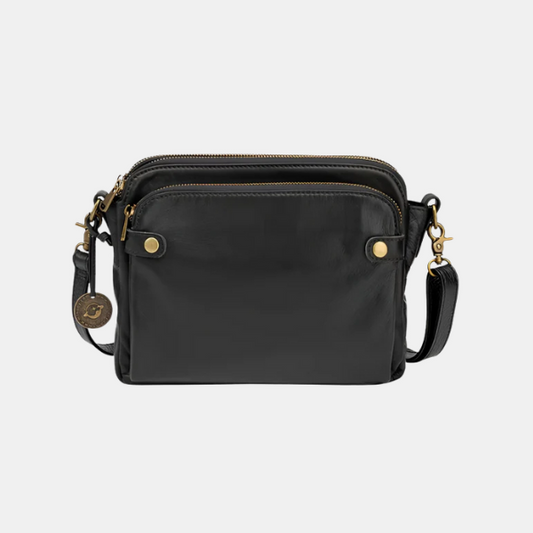 Sacoche d'Épaule Antivol Fine pour Femmes – Sac à Bandoulière Multi-poches pour Voyage Sacs à main Electro Paris Noir