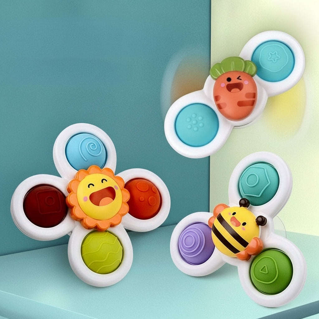 Jouet Tournant À Ventouse Pour Bébé Avec Cloches Et Formes D’Animaux – Lot De 3 Toys & Games Electro Paris Dimanche 3 st.