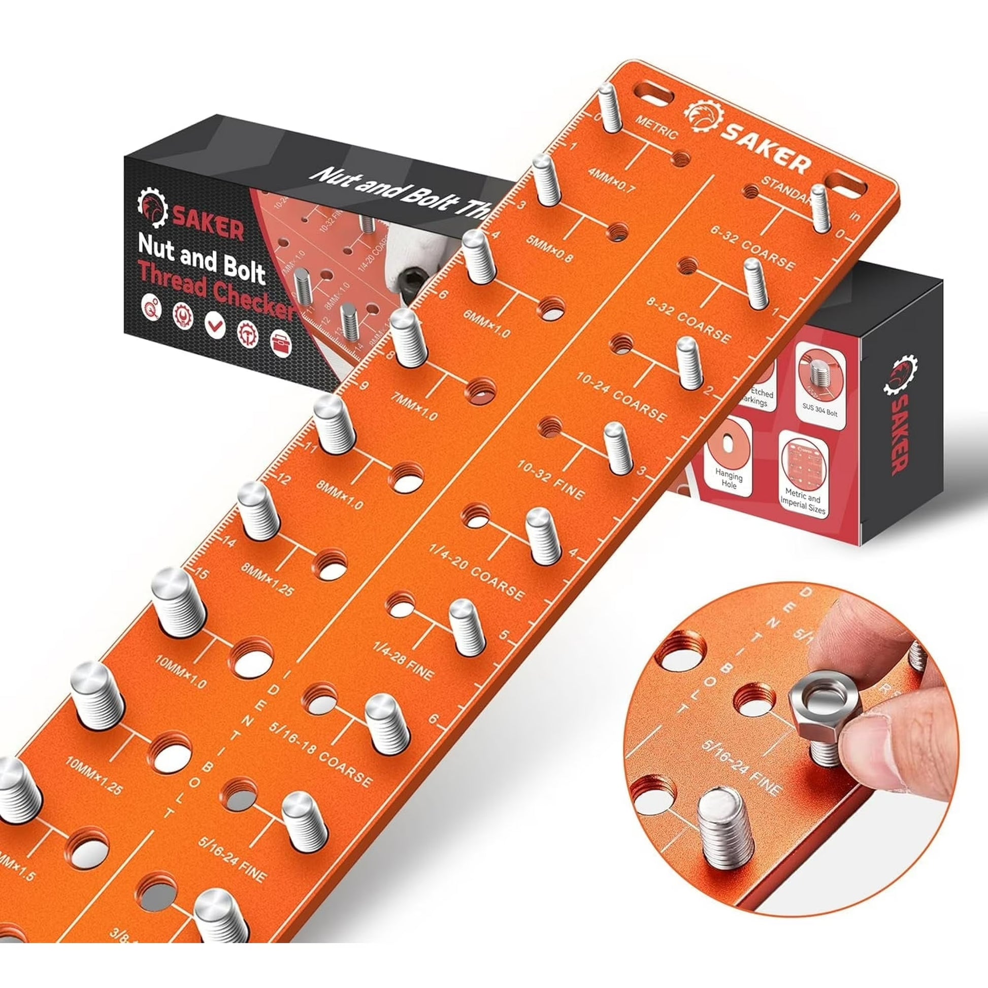 Outil de Mesure – Vérificateur de Filetage pour Écrous et Boulons Précis Jauges de filetage Electro Paris