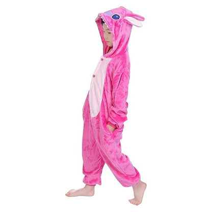Onesie Enfant Stitch En Flanelle Douce Avec Capuche Et Détails Amusants Costumes Electro Paris