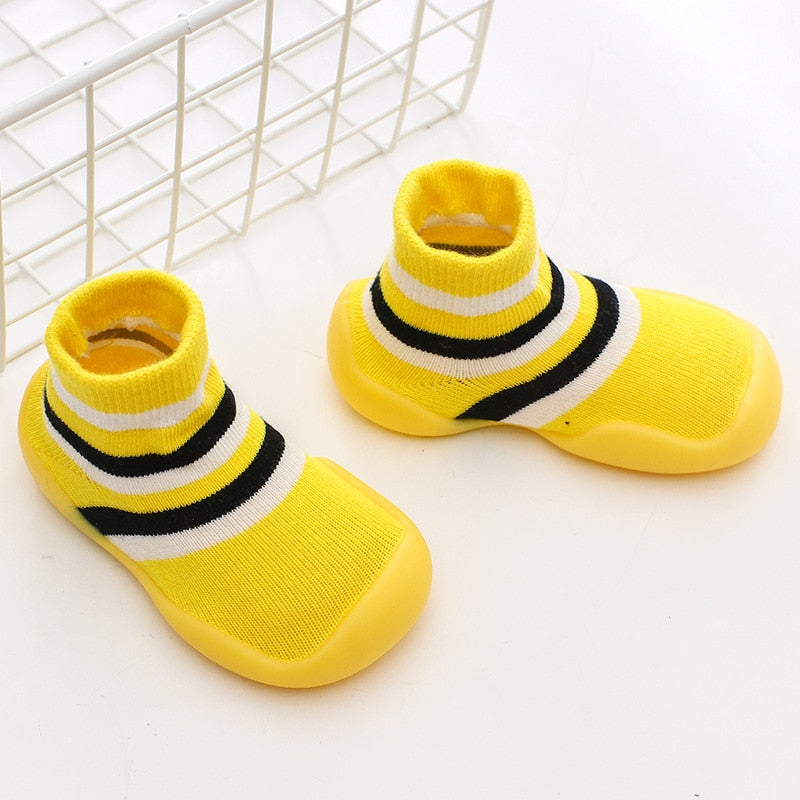 Chaussures De Bébé Orthopédiques En Cuir Souple Pour Un Développement Naturel Et Confort Optimal Baby & Children Electro Paris Jaune Rayures 6-12 mois
