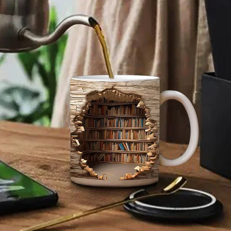 Mug 3D SheremArt Inspiré Bibliothèque Avec Design Livre Pour Amoureux De Lecture Mug Electro Paris