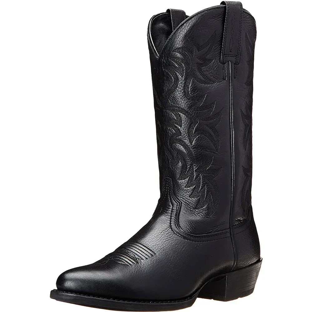 Bottes Cowboy En Cuir Brodé Pour Hommes Alliant Style Authentique Et Élégance Intemporelle Women Boots Electro Paris Noir 38