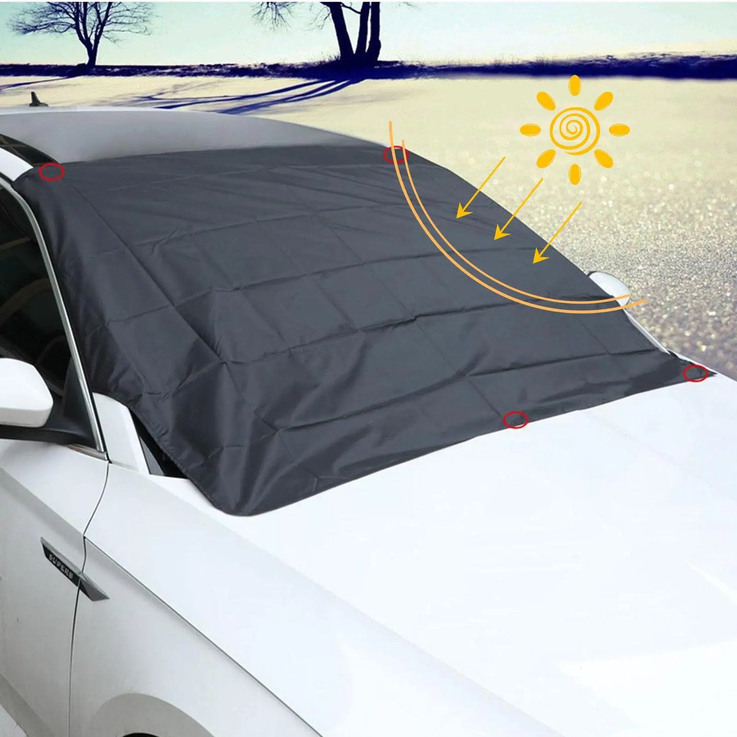 Couverture Magnétique Pour Pare-Brise Résistante À La Neige Et Aux Intempéries Pour Une Protection Hivernale Optimale Car accessories Electro Paris