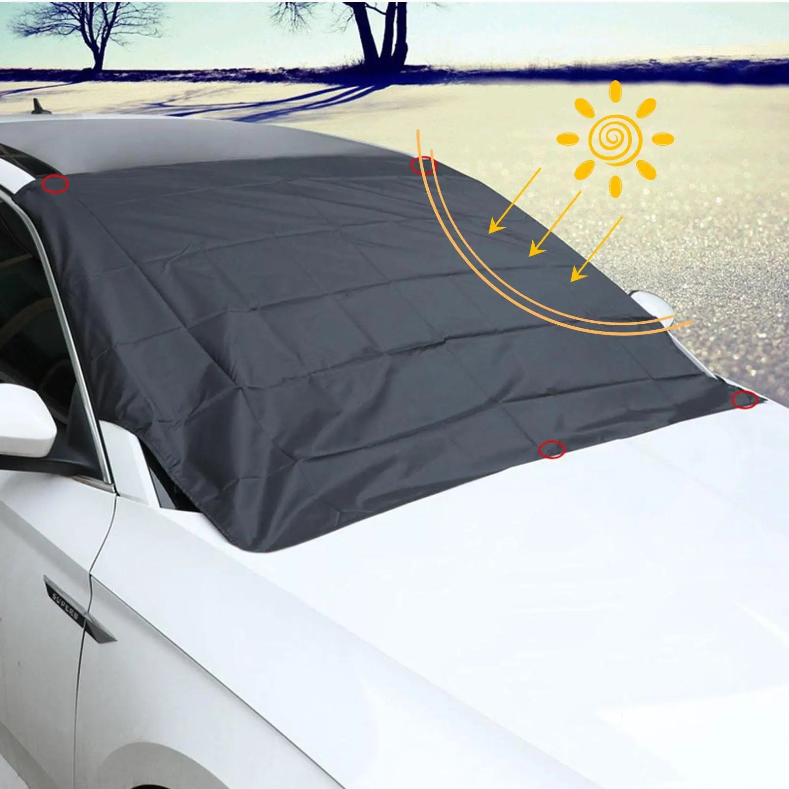 Couverture Magnétique Pour Pare-Brise Résistante À La Neige Et Aux Intempéries Pour Une Protection Hivernale Optimale Car accessories Electro Paris
