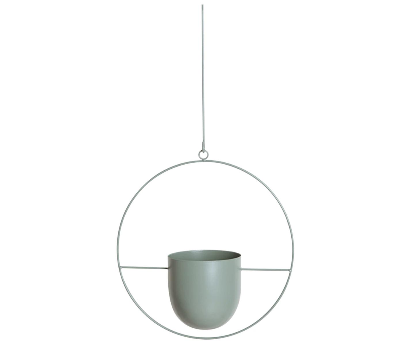 Vase Suspendu Élégant Pour Plantes D’Intérieur En Métal Minimaliste Plant Cages & Supports Electro Paris Menthe Cercle