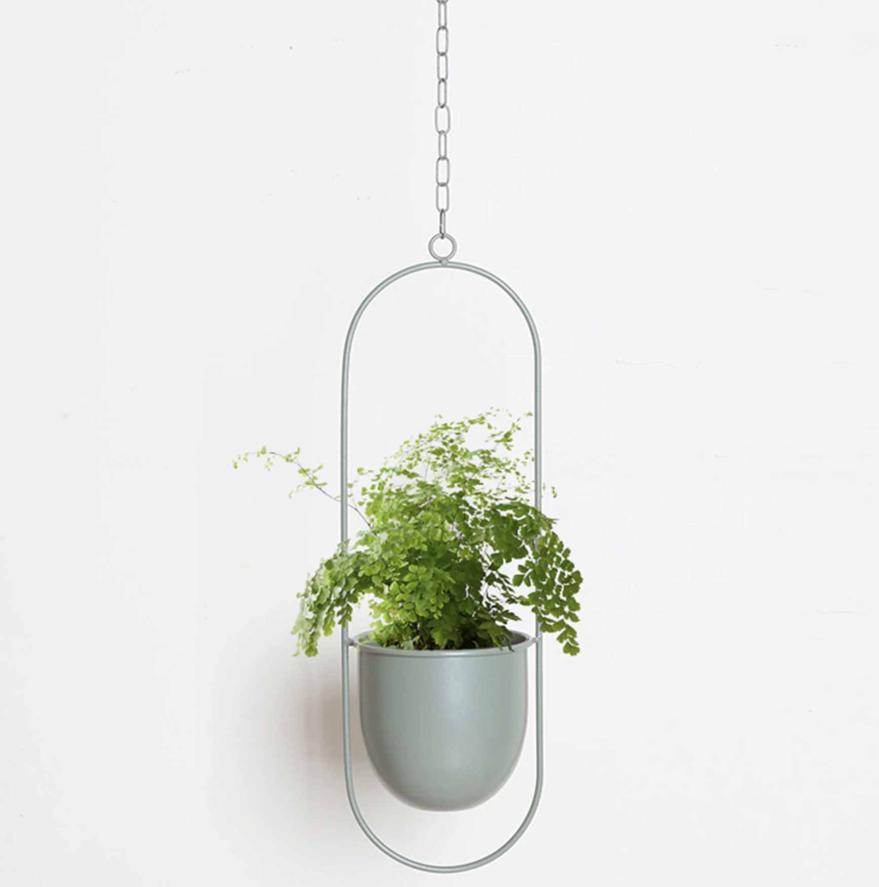 Vase Suspendu Élégant Pour Plantes D’Intérieur En Métal Minimaliste Plant Cages & Supports Electro Paris Crème Ovale