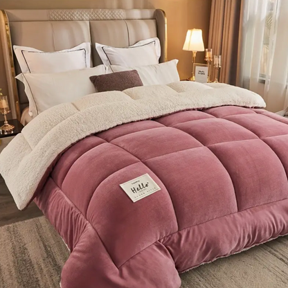 Parure de Lit Sherpa – Chaleur Douillette et Confort Haut de Gamme pour l’Hiver Bedding Electro Paris Rosa Double